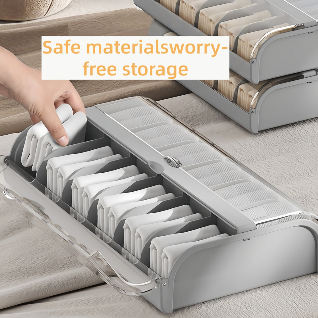 Versatile Sock Organizer Box with Compartments for Neat Storage Solutions