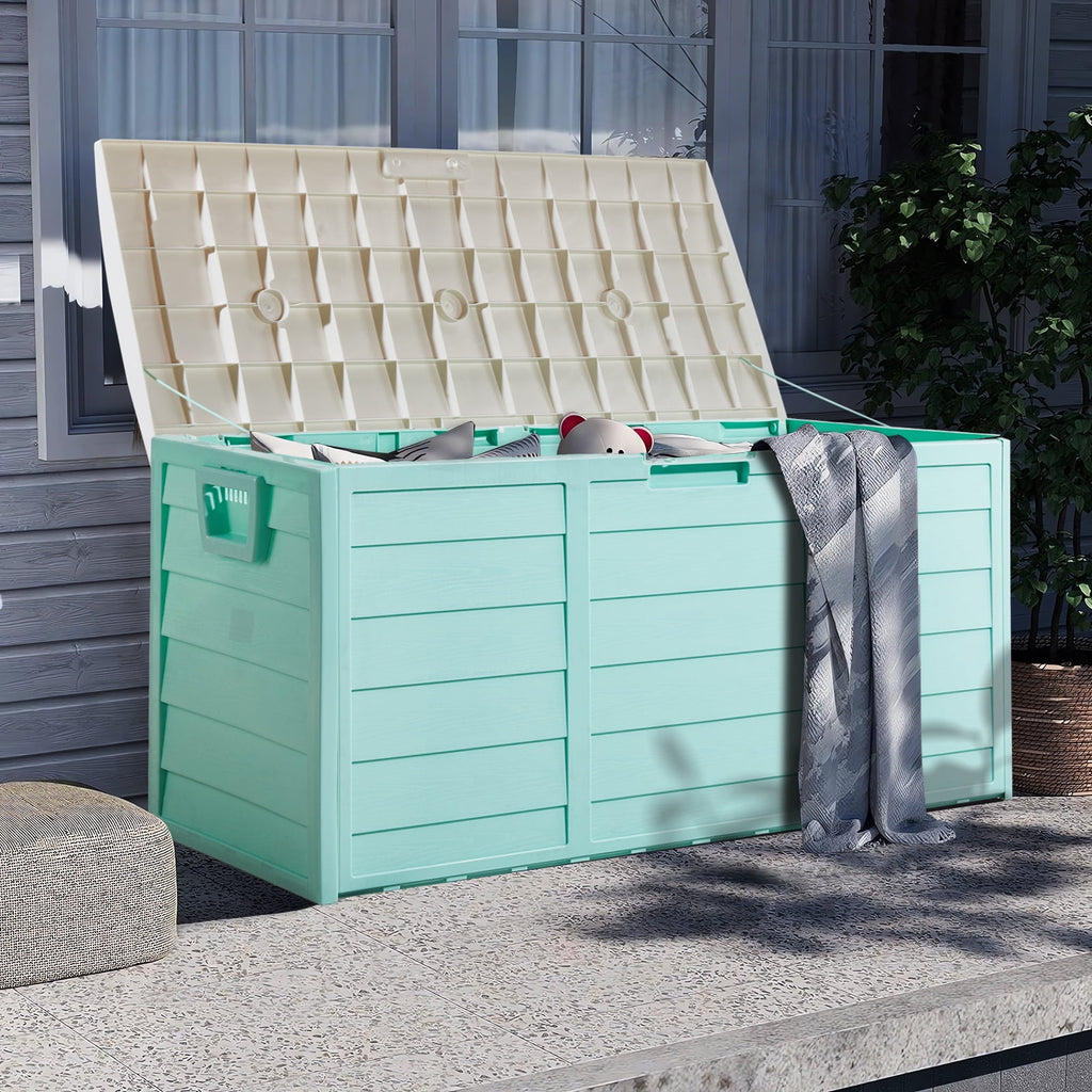 Ktaxon 75gal Outdoor Garden Resin Storage Deck Box Tools Green