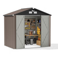 10 ft. W x 8 ft. D Outdoor Metal Tool Storage Shed with Led Light & Air Vents