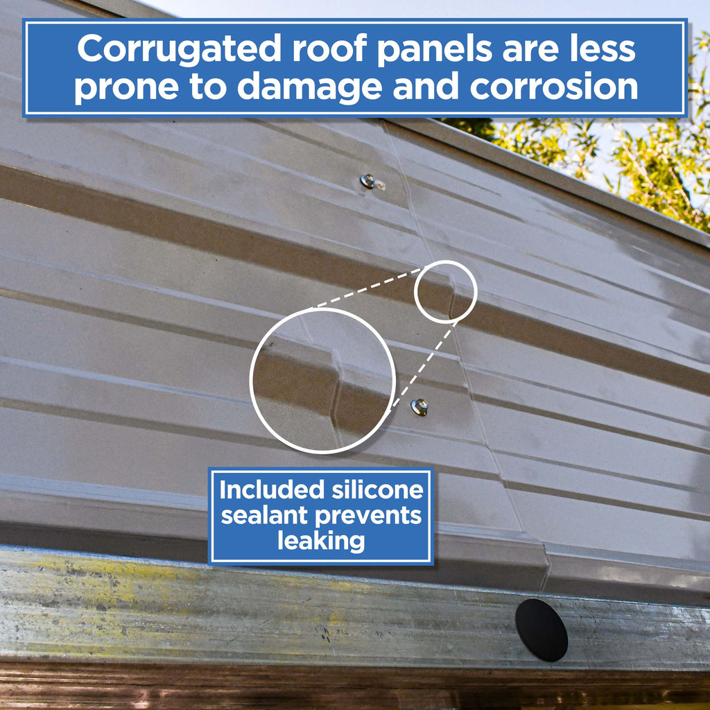 ALEKO Galvanized Steel Carport Canopy Shelter 12W x 30L x 10H ft Grey Color
