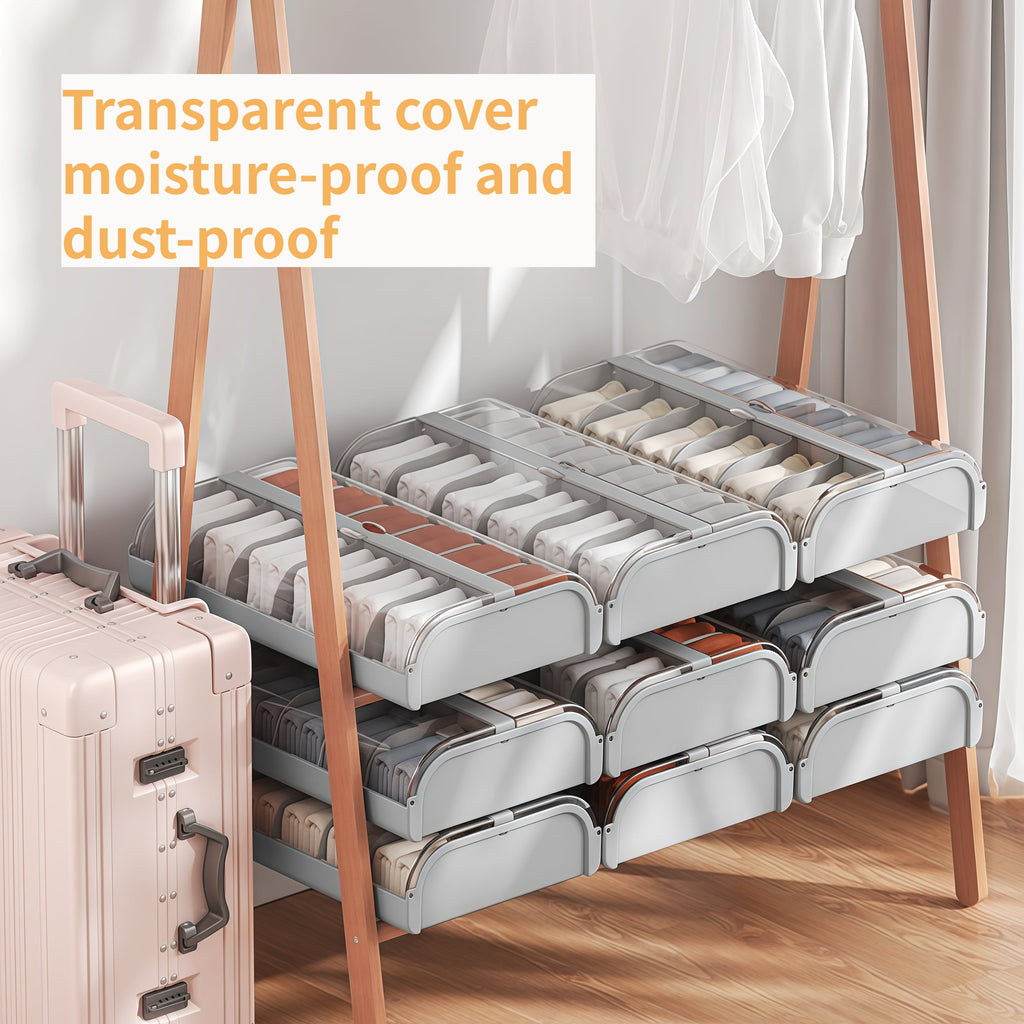 Versatile Sock Organizer Box with Compartments for Neat Storage Solutions