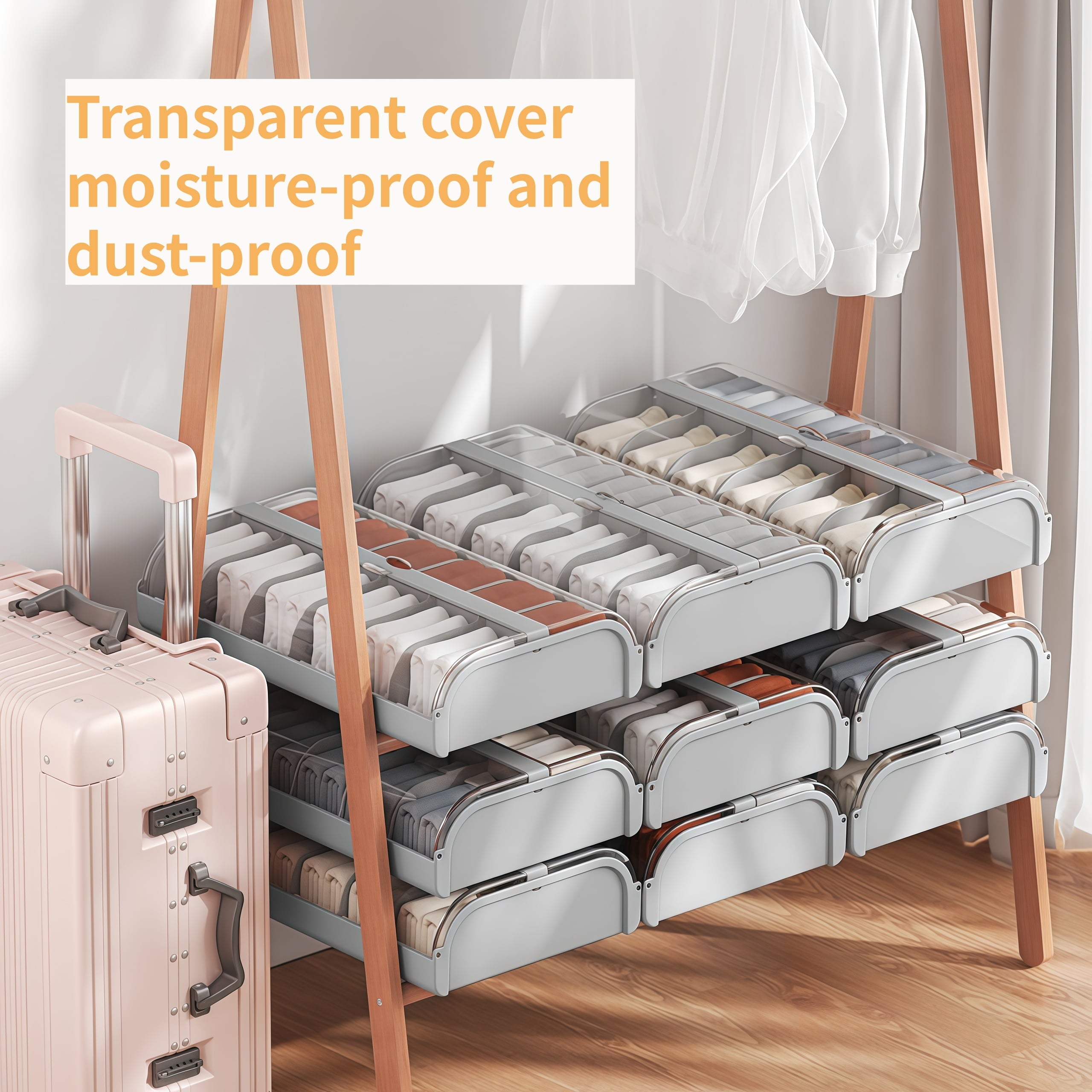 Versatile Sock Organizer Box with Compartments for Neat Storage Solutions