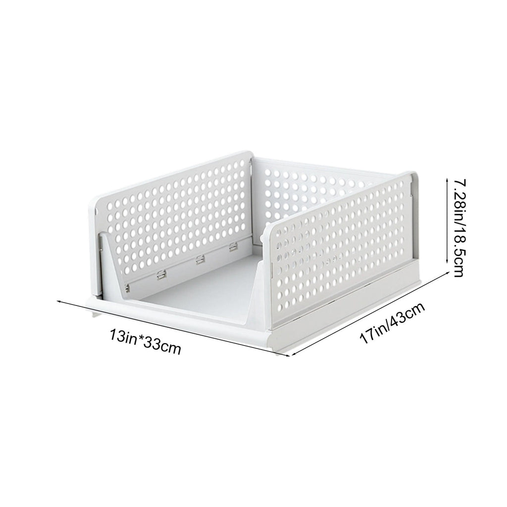 Stackable Storage Drawers with Slide Rail, Hard Plastic Closet Organizer Bins, Waterproof Drawer Organizers for Wardrobe Cabinet Shelf, White