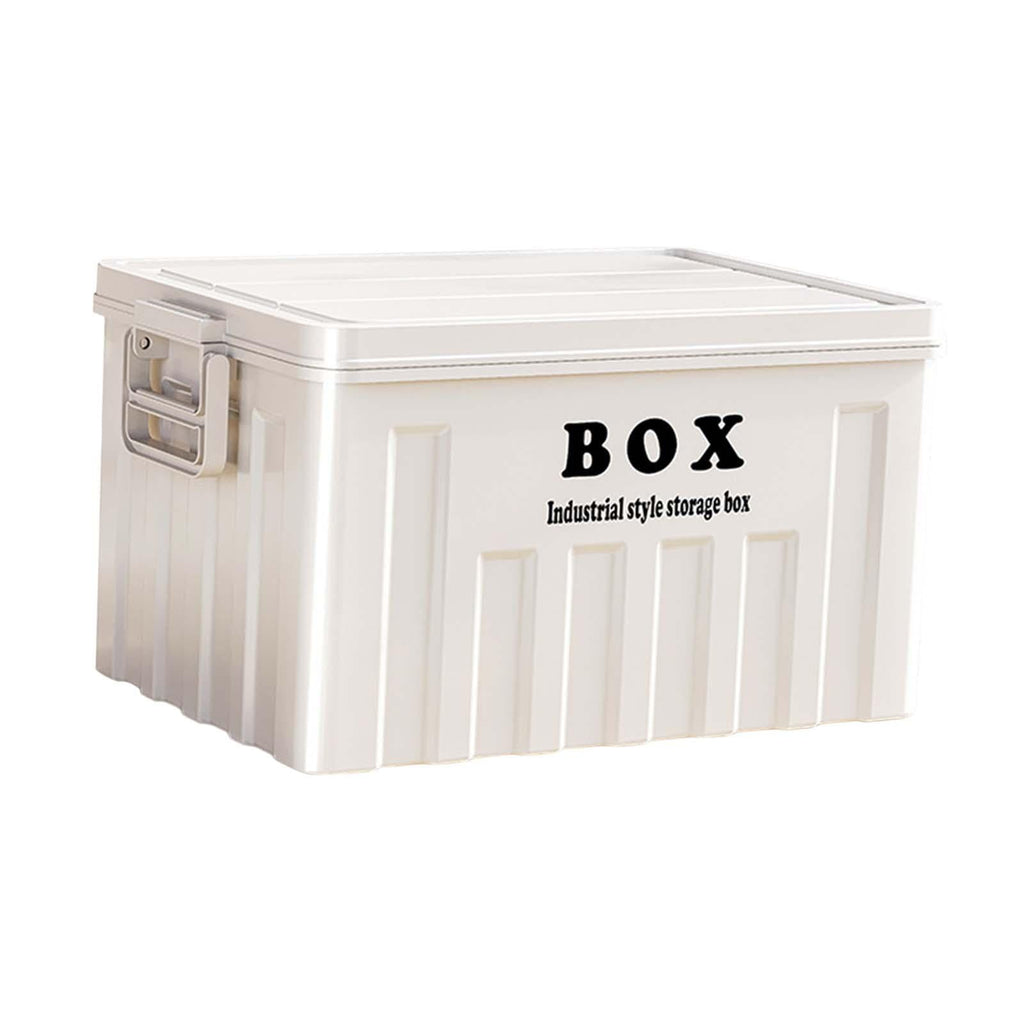 kowaku Storage Box with Lid Utility Crate with Handles Multi Function Lidded Storage Bin Container for Toys Books Grocery Organizing