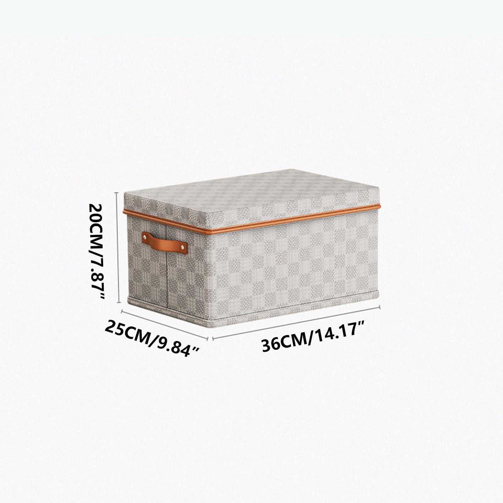 A Non Woven Fabric Checkerboard Pattern Clothes Storage Box With Lid For Home Organizing Toys Blankets Foldable Stackable Breathable Odor Proof Lightweight Durable 18L Medium Size 36X25X20
