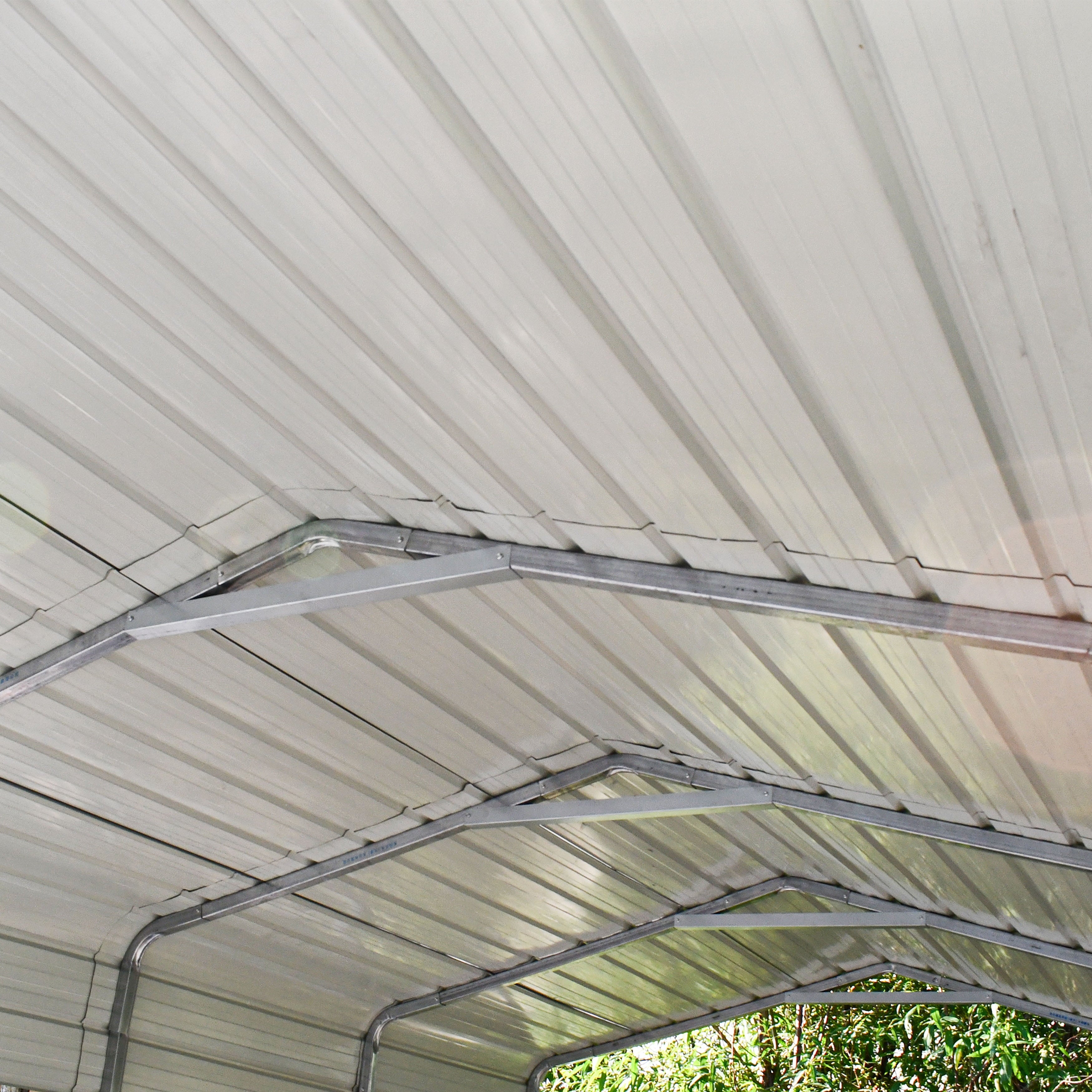 ALEKO Galvanized Steel Carport Canopy Shelter 12W x 30L x 10H ft Grey Color