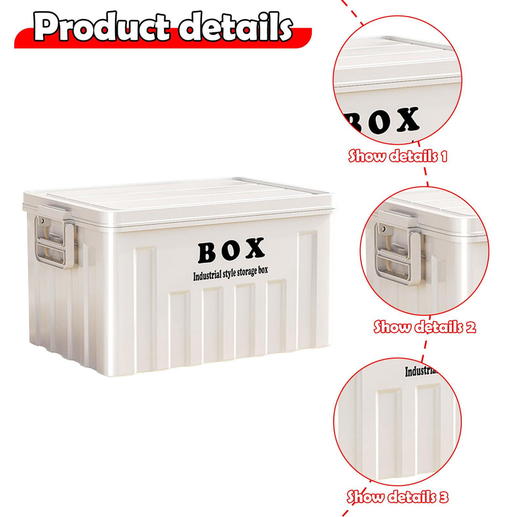 Storage Container Storage Bin with Lid Heavy Duty Utility Crate for Clothes Towels Tools Garage Car Trunk