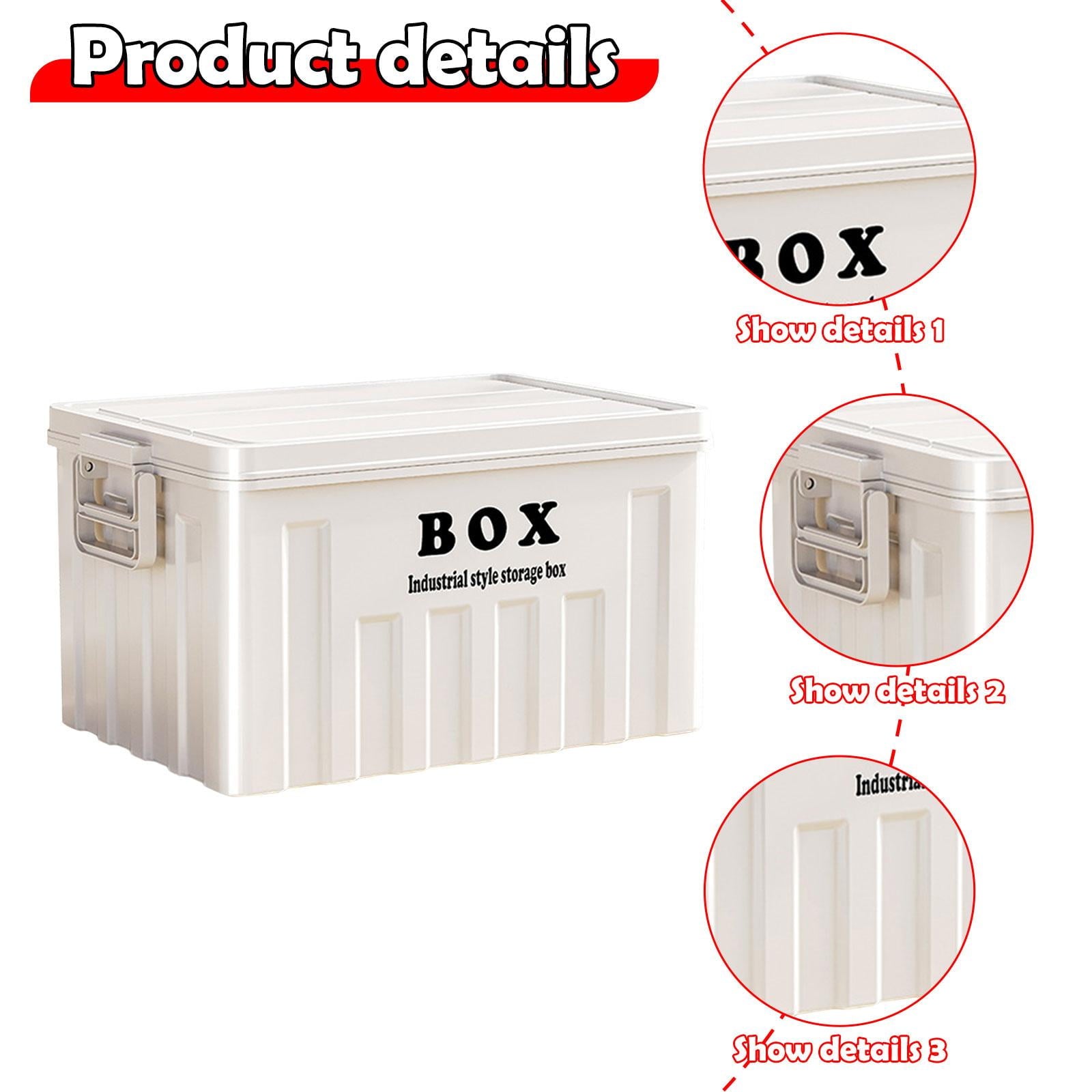 Storage Container Storage Bin with Lid Heavy Duty Utility Crate for Clothes Towels Tools Garage Car Trunk