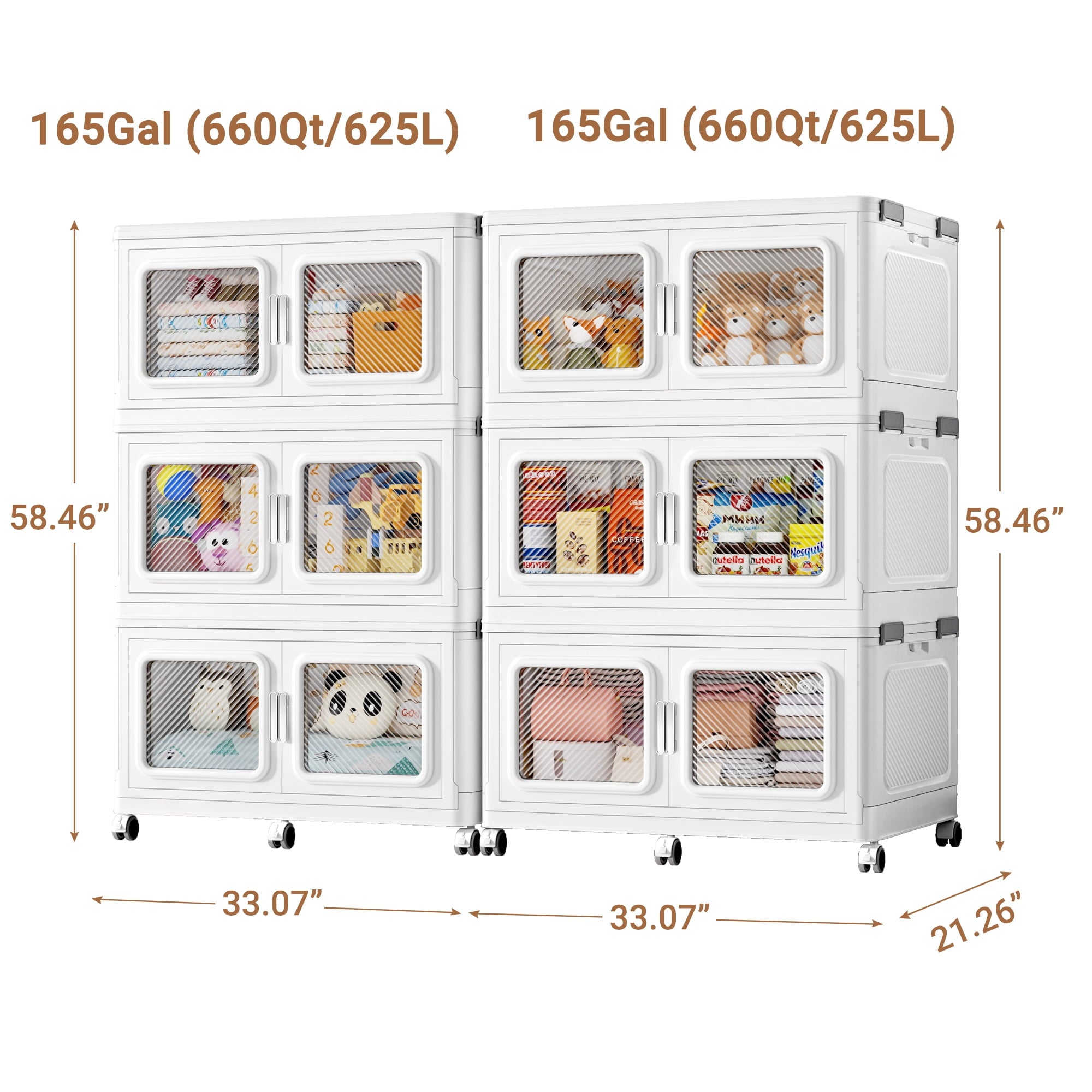 BROVIEW 1320QT Stackable Storage Bins Set 330Gal Storage Box - White, Large Capacity with Wheels, Ideal for Home & Garage