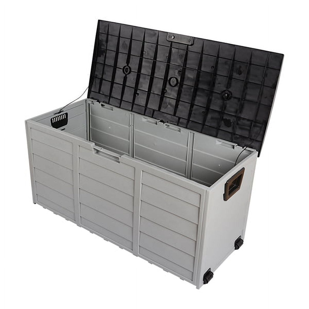 75Gallon Outdoor Garden Storage Deck Box Chest Tools Cushions Toys Lockable Seat