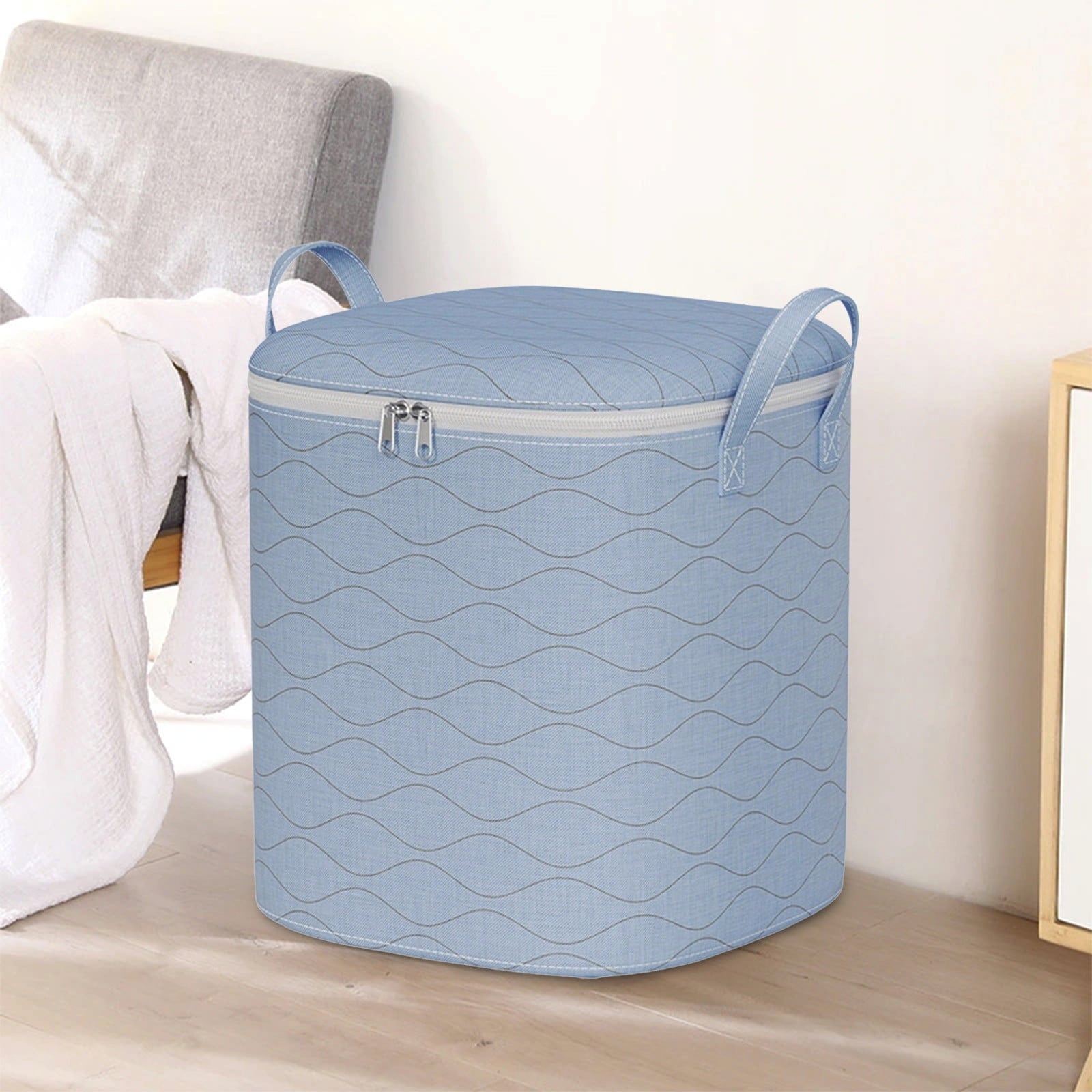 Large Capacity Fabric Storage Bag with Clear Window & Reinforced Handle for Clothes, Blankets, Comforters, Bedding | Foldable Closet Organizer Bin Under Bed Container