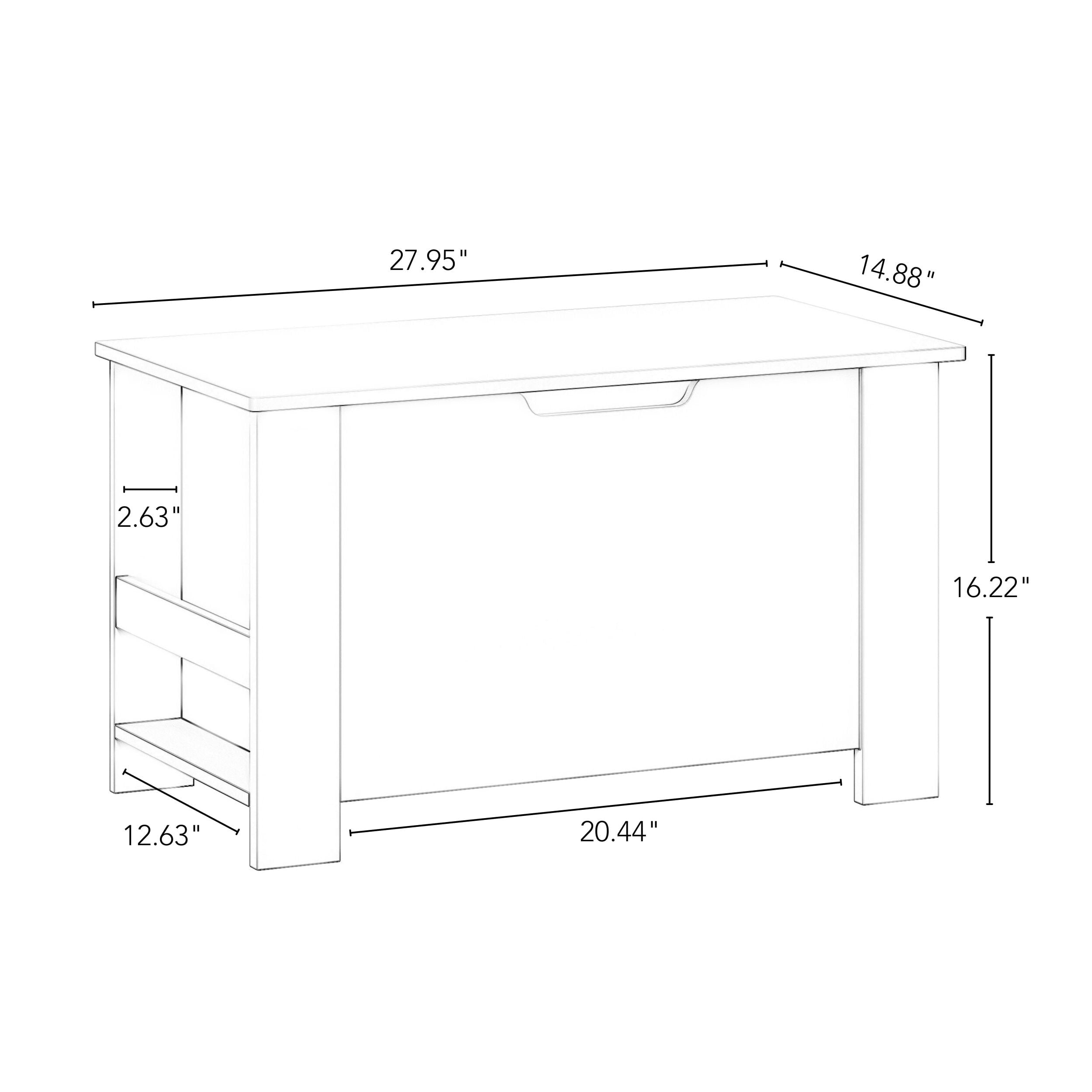 RiverRidge Kids Toy Box Playroom Storage Chest Organizer with Side Bookracks - White