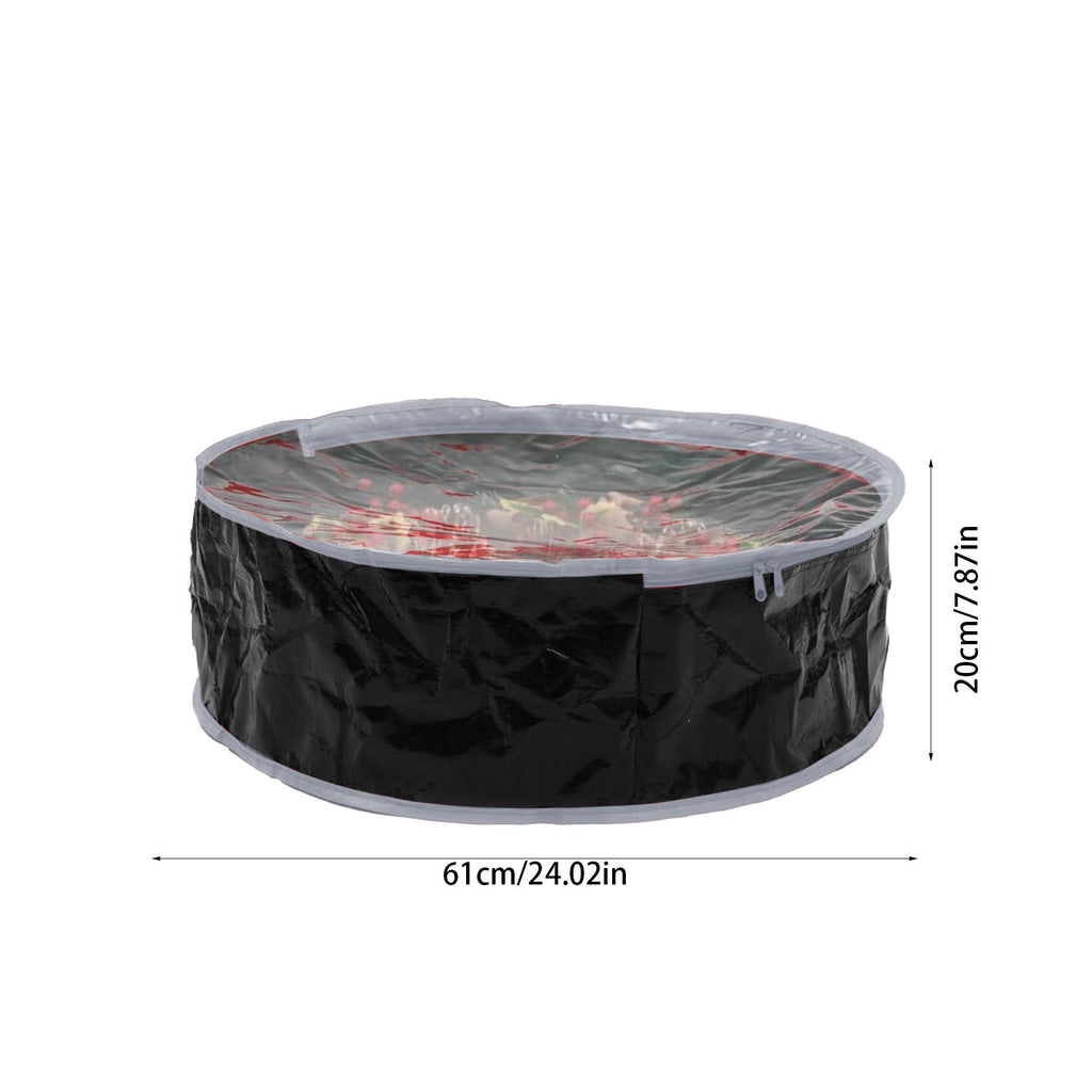 Christmas Wreath Storage Bag Clear Wreath Box Wreath Storage Containers with Clear Window and Zipper & Handle Tear Proof Fabric Xmas Garland Storage Containers for Xmas Holiday Seasonal Storag