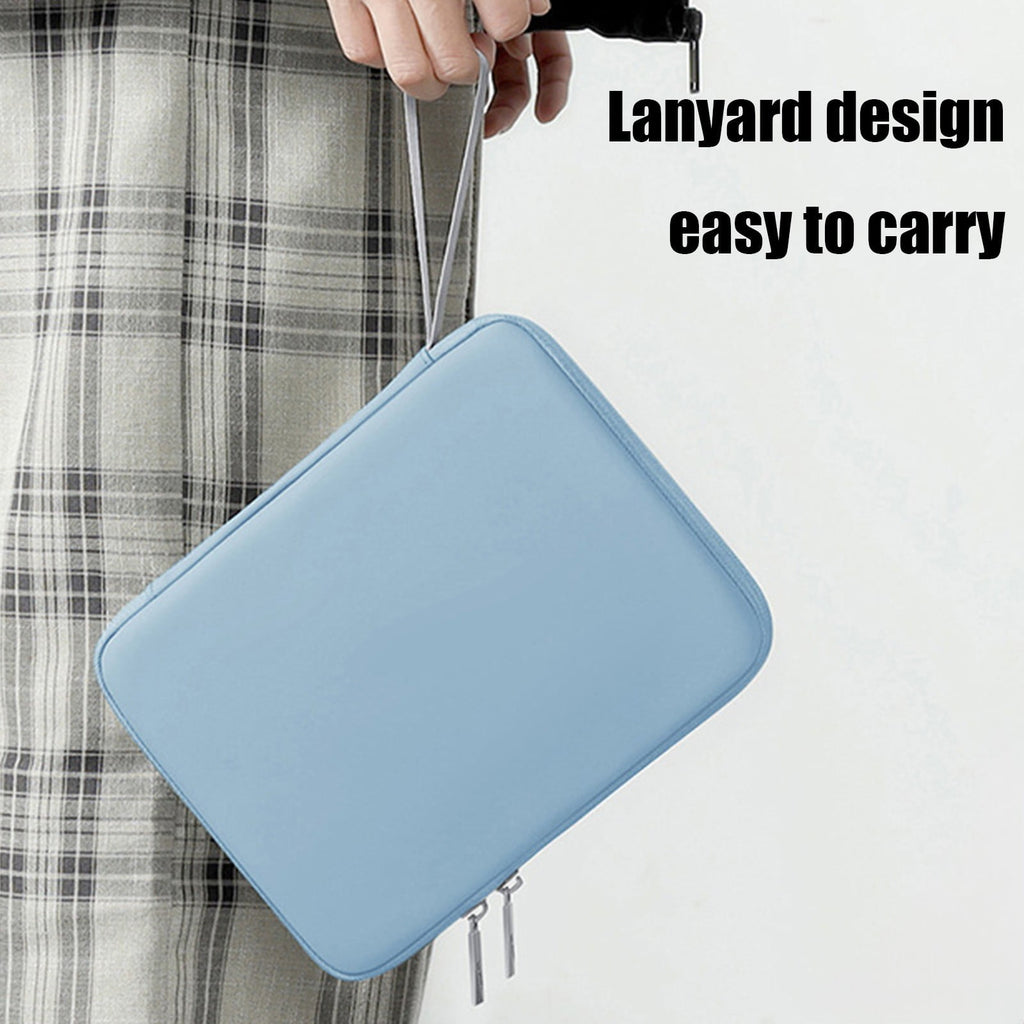 Water Resistant Laptop Sleeve Organizer for 12.9 Inch Tablets & 13 Inch Laptops, Multi Pocket Carrying Case with Shoulder Strap & Built-in Mouse Pad