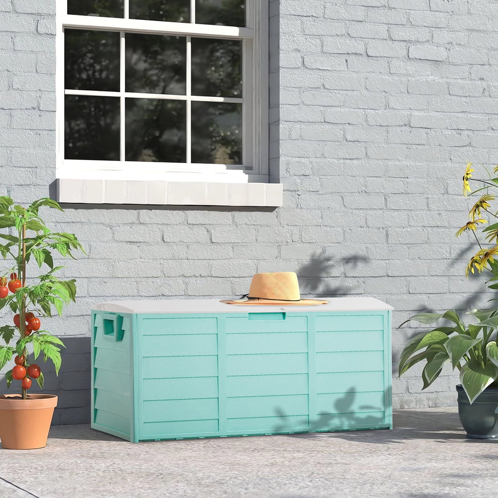 Ktaxon 75gal Outdoor Garden Resin Storage Deck Box Tools Green