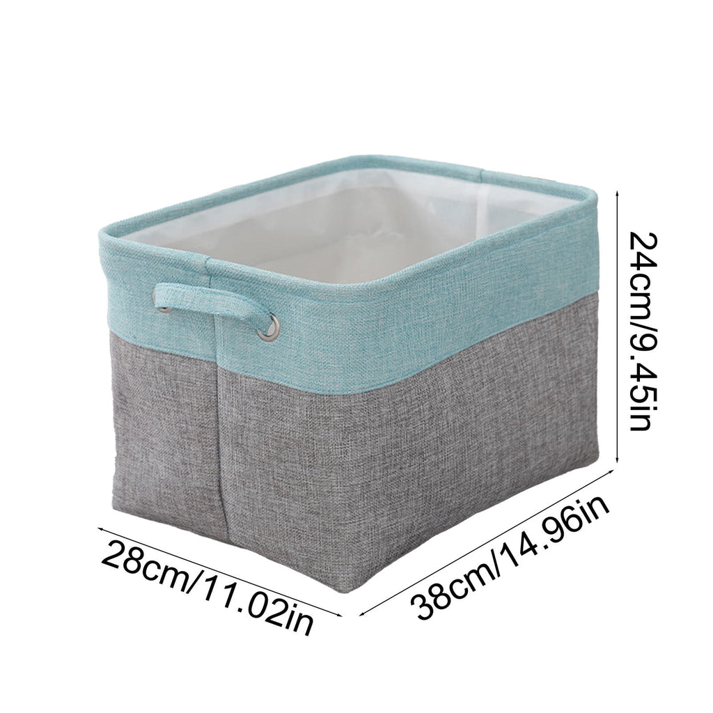 Large Collapsible Storage Basket, Fabric Storage Bin with Handles for Toys Clothes Home Organization, Foldable Rectangular Bin, Green
