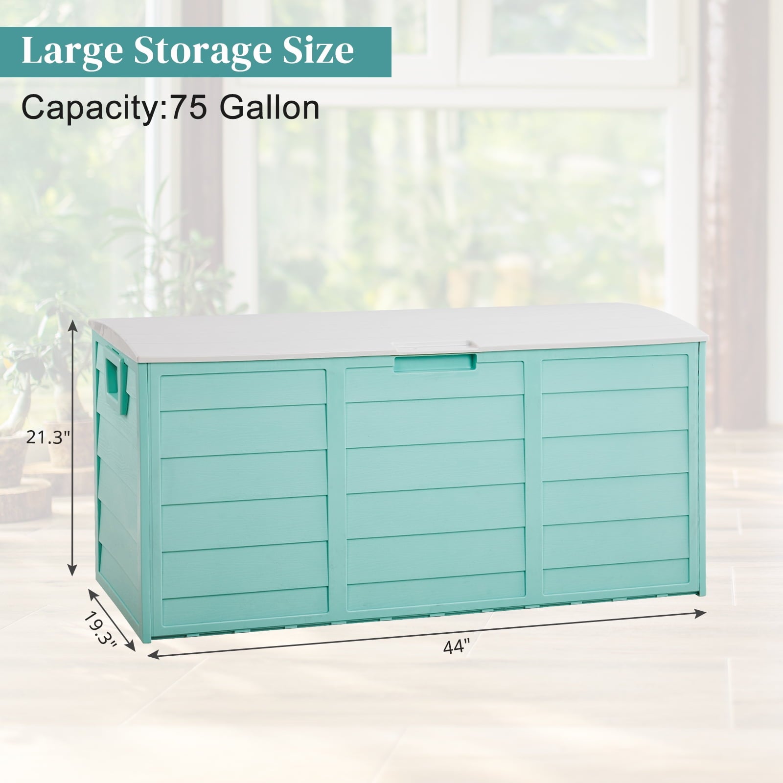 Ktaxon 75gal Outdoor Garden Resin Storage Deck Box Tools Green