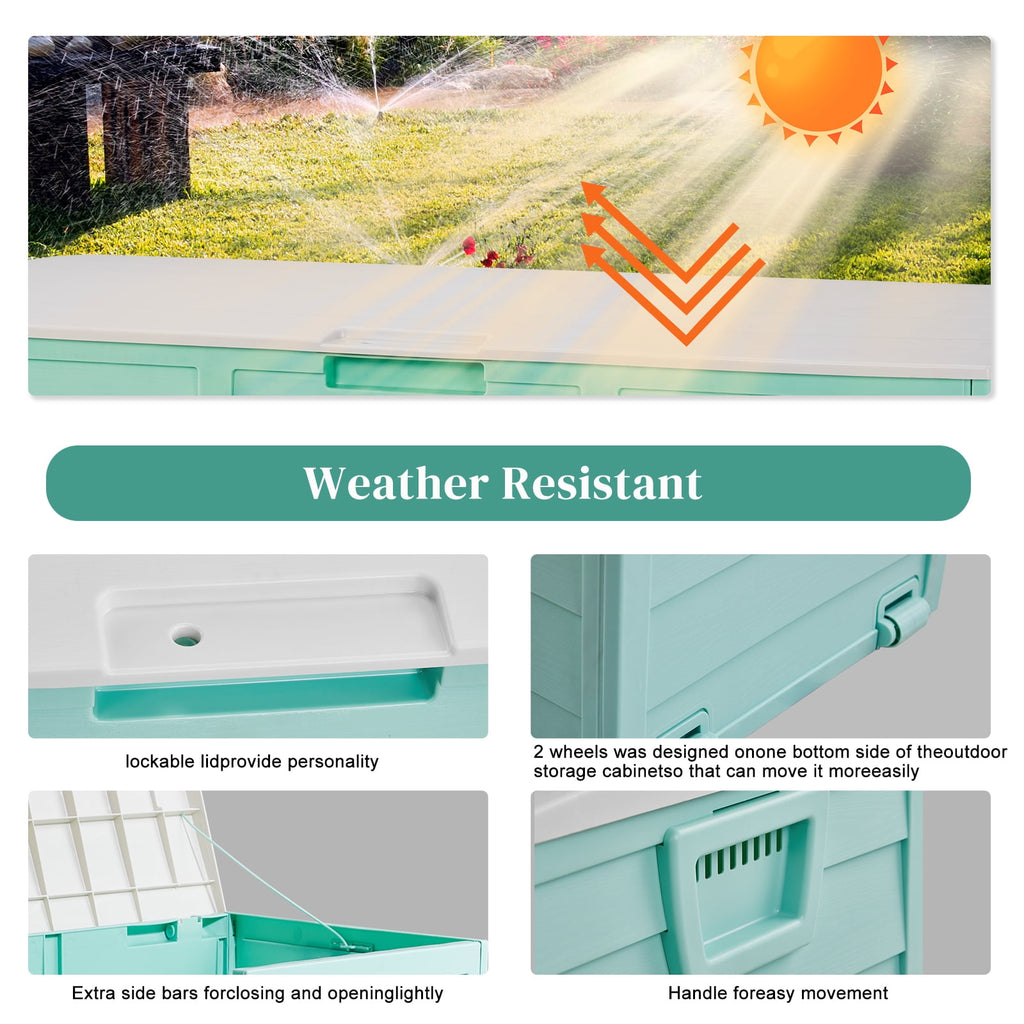 Ktaxon 75gal Outdoor Garden Resin Storage Deck Box Tools Green