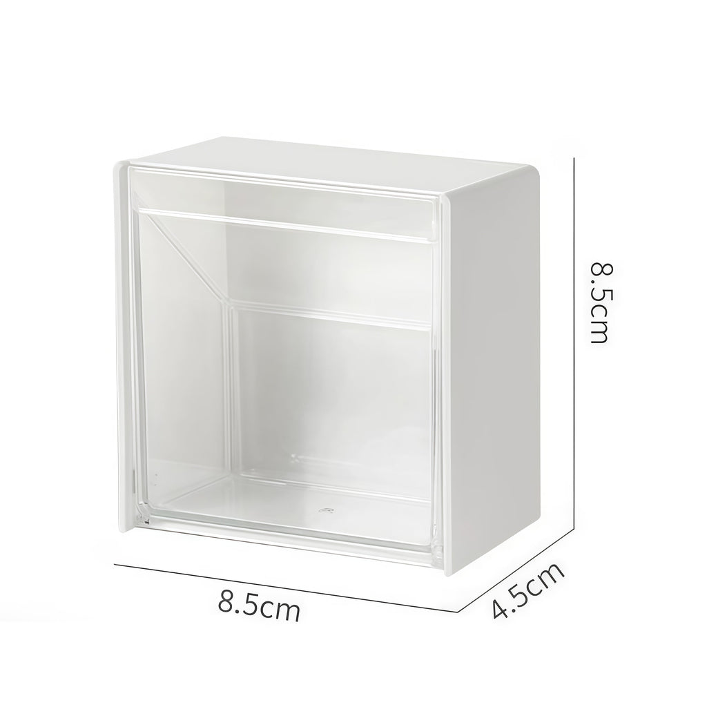 4 Pack Wall Mounted Flip Top Storage Boxes White Space Saver Organizers