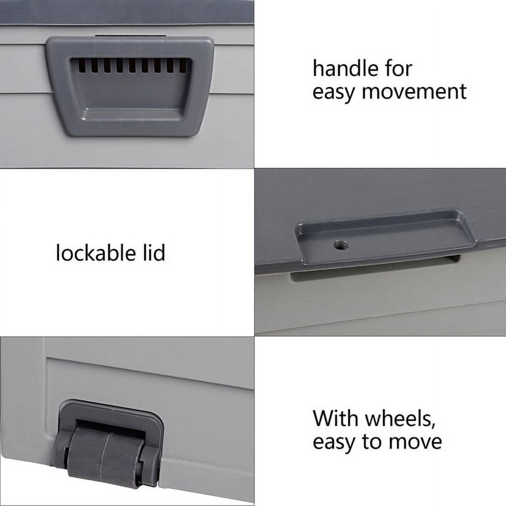 Deck Box 76 Gallon, Outdoor Storage Box Waterproof with Wheels for Patio Cushion & Pillows, Garden Supplies, Pet Stuff and Pool Accessories