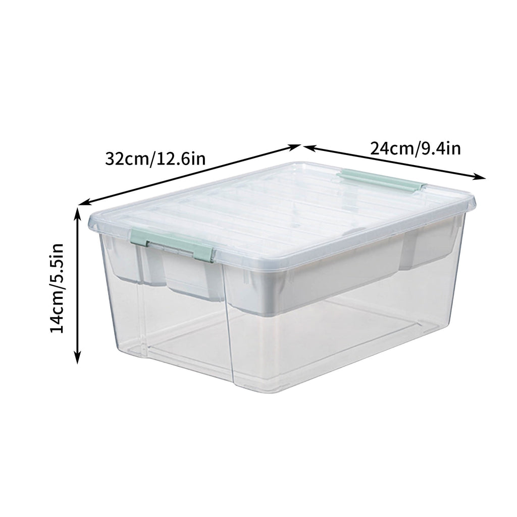 Toy Storage Organizer, Bins Boxes with Lids, Space Saving Stackable Clear Boxes for Offices, Kitchens, Living Rooms, Bedrooms, Plastic Storage Boxes