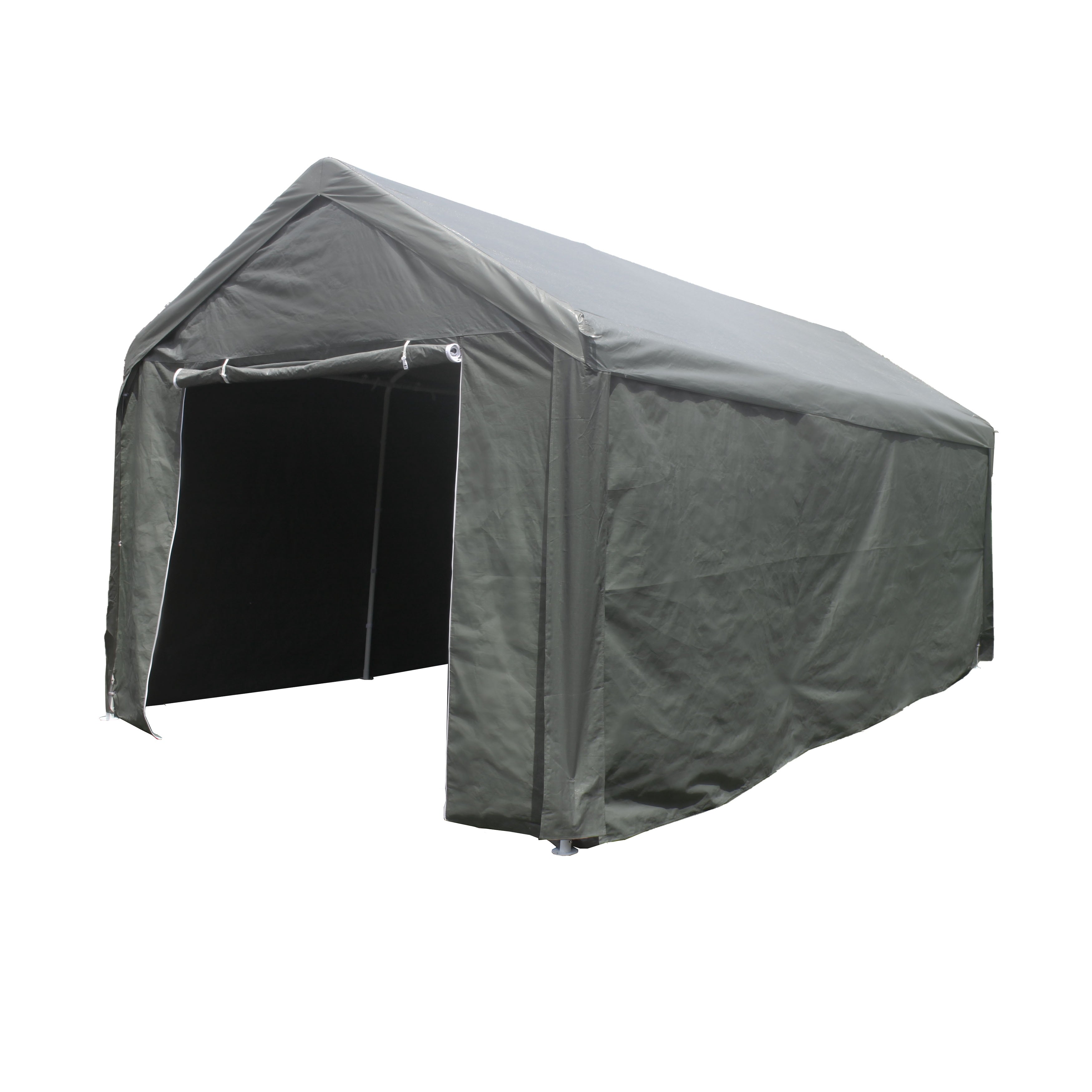 ALEKO Heavy Duty Outdoor Powder Coated Steel with Weatherproof Fabric Canopy Carport Tent, 10x20 feet,  Gray