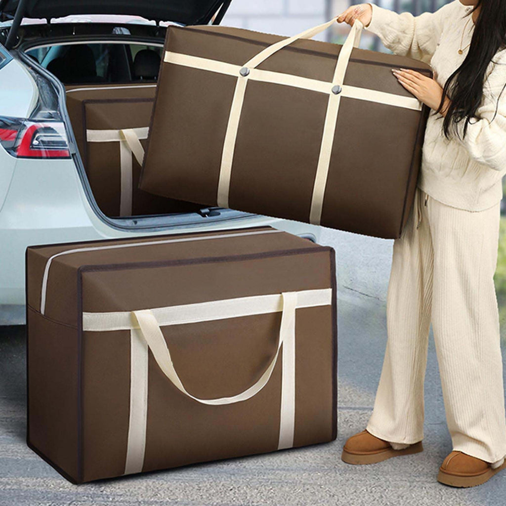 Heavy Duty Moving Boxes Storage Bag, Extra Thick Large Capacity Waterproof Storage Bag with Reinforced Handles for Quilts, Clothes, Blankets, Seasonal Moving Storage