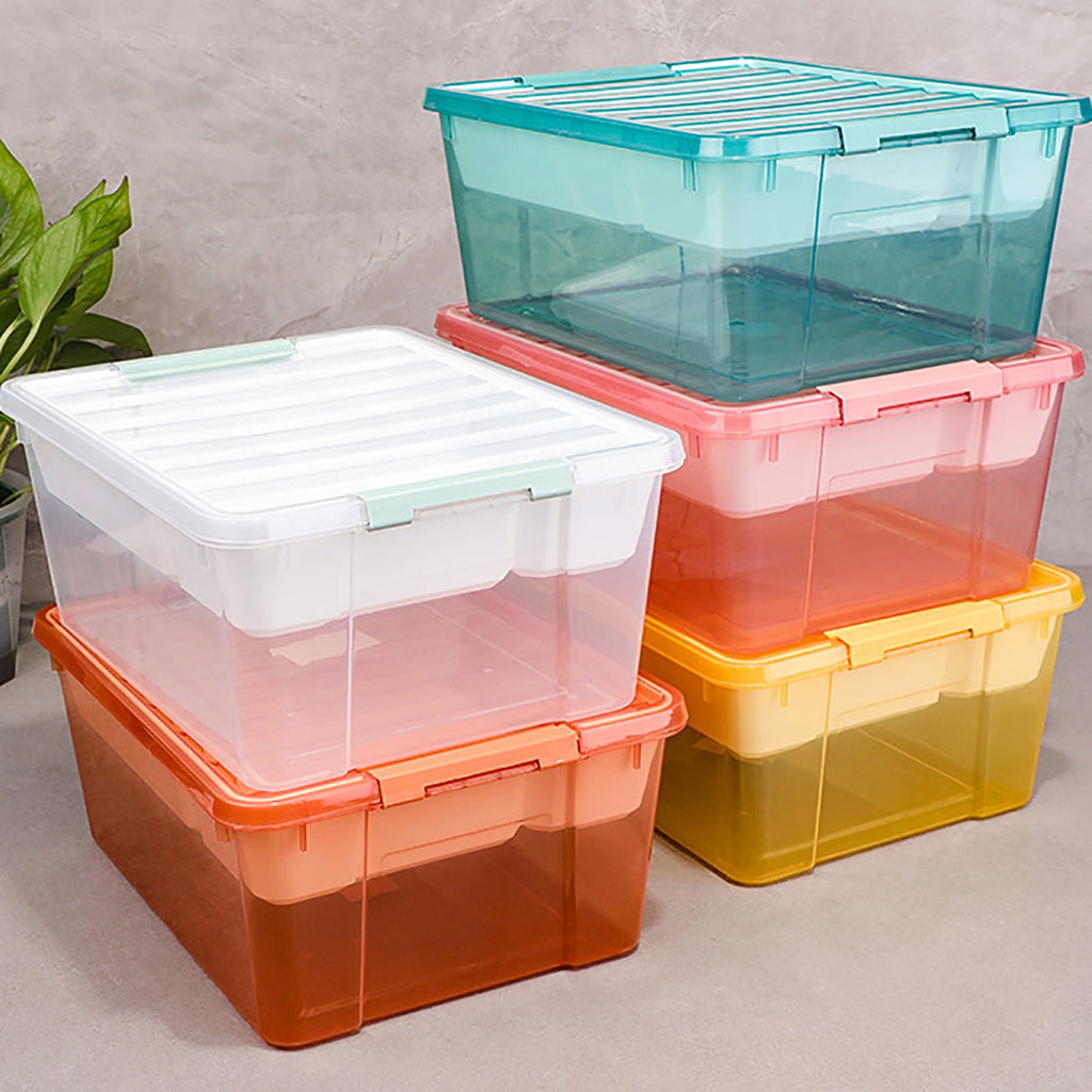 SIguan, Storage Box with Remove Tray Craft,Storage Containers with Lids, Thickened Organizer for Bead,Tool,Sewing Yellow 11.1*8.15*5.31''