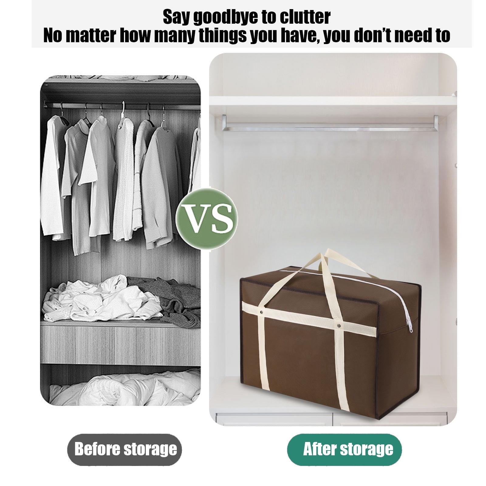 Heavy Duty Moving Boxes Storage Bag, Extra Thick Large Capacity Waterproof Storage Bag with Reinforced Handles for Quilts, Clothes, Blankets, Seasonal Moving Storage
