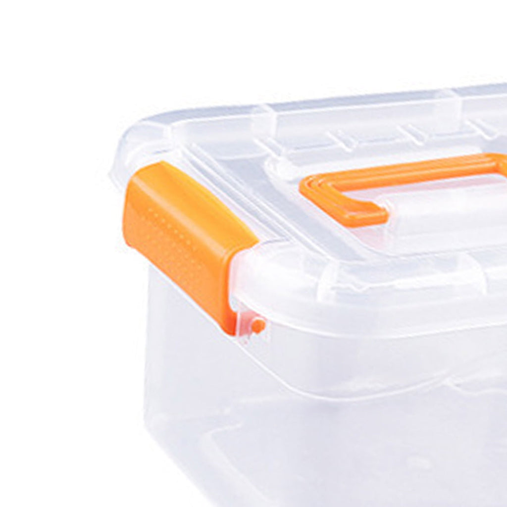 Kitchenware Transparent Storage Box, Large Capacity Stackable Plastic Storage Bin for Toys Orange L