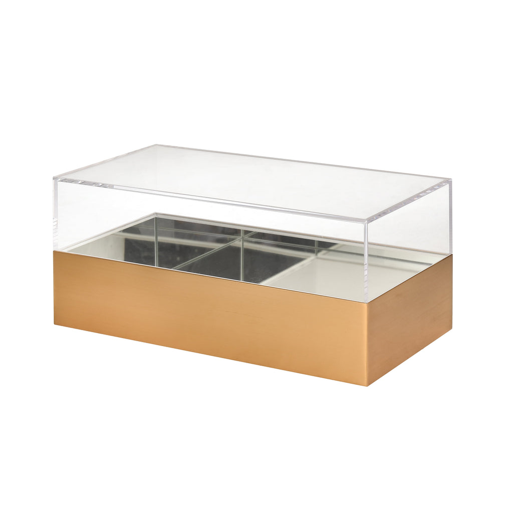 Elk Home 14-Inch Wide Split Box - Bin - Basket, Contemporary, Brass