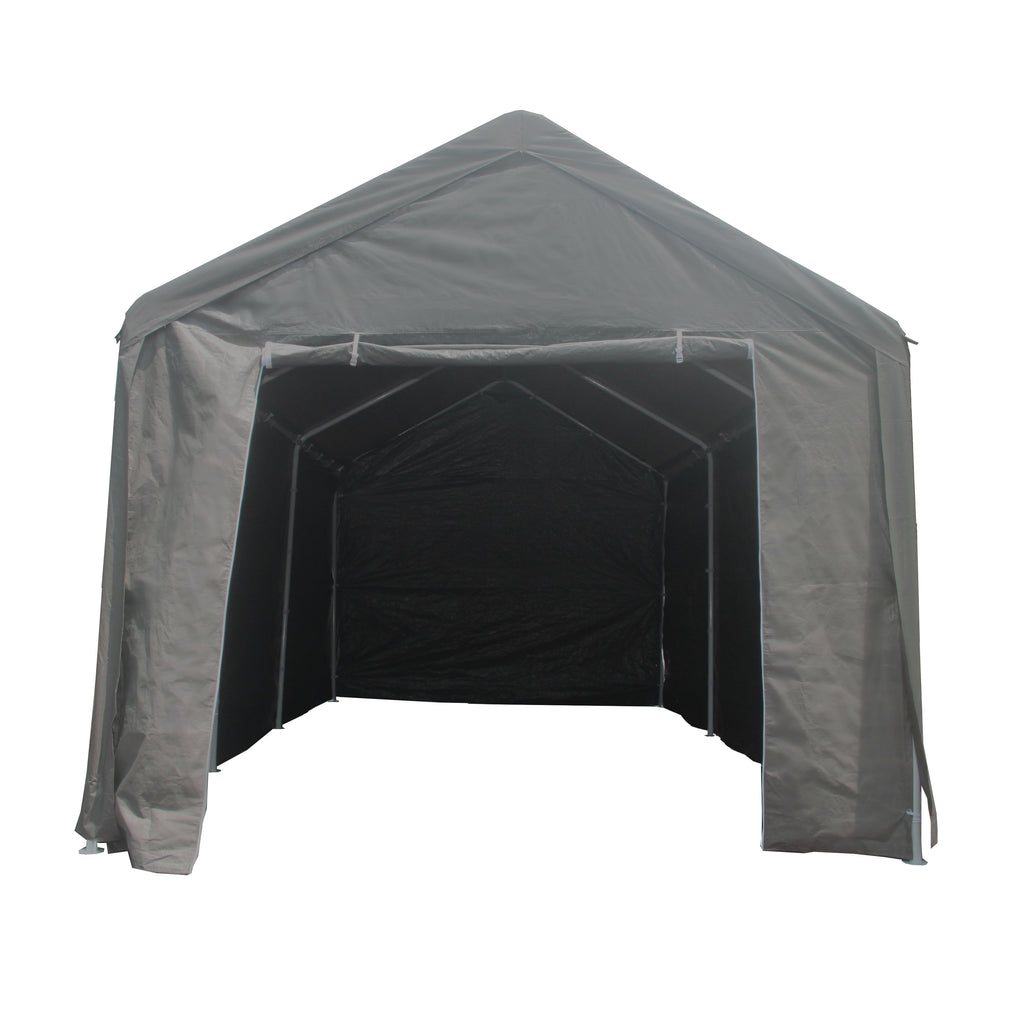 ALEKO Heavy Duty Outdoor Powder Coated Steel with Weatherproof Fabric Canopy Carport Tent, 10x20 feet,  Gray
