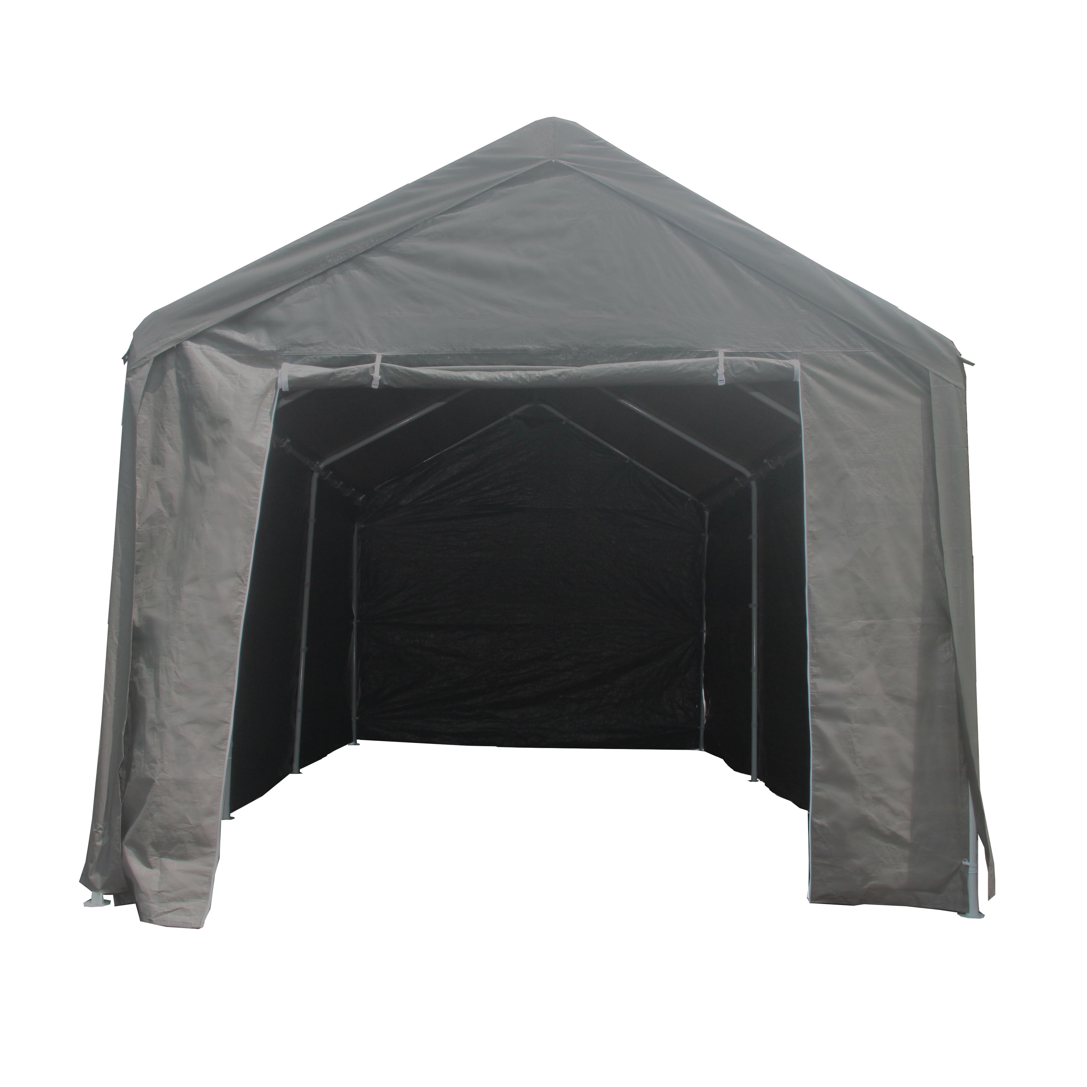 ALEKO Heavy Duty Outdoor Powder Coated Steel with Weatherproof Fabric Canopy Carport Tent, 10x20 feet,  Gray