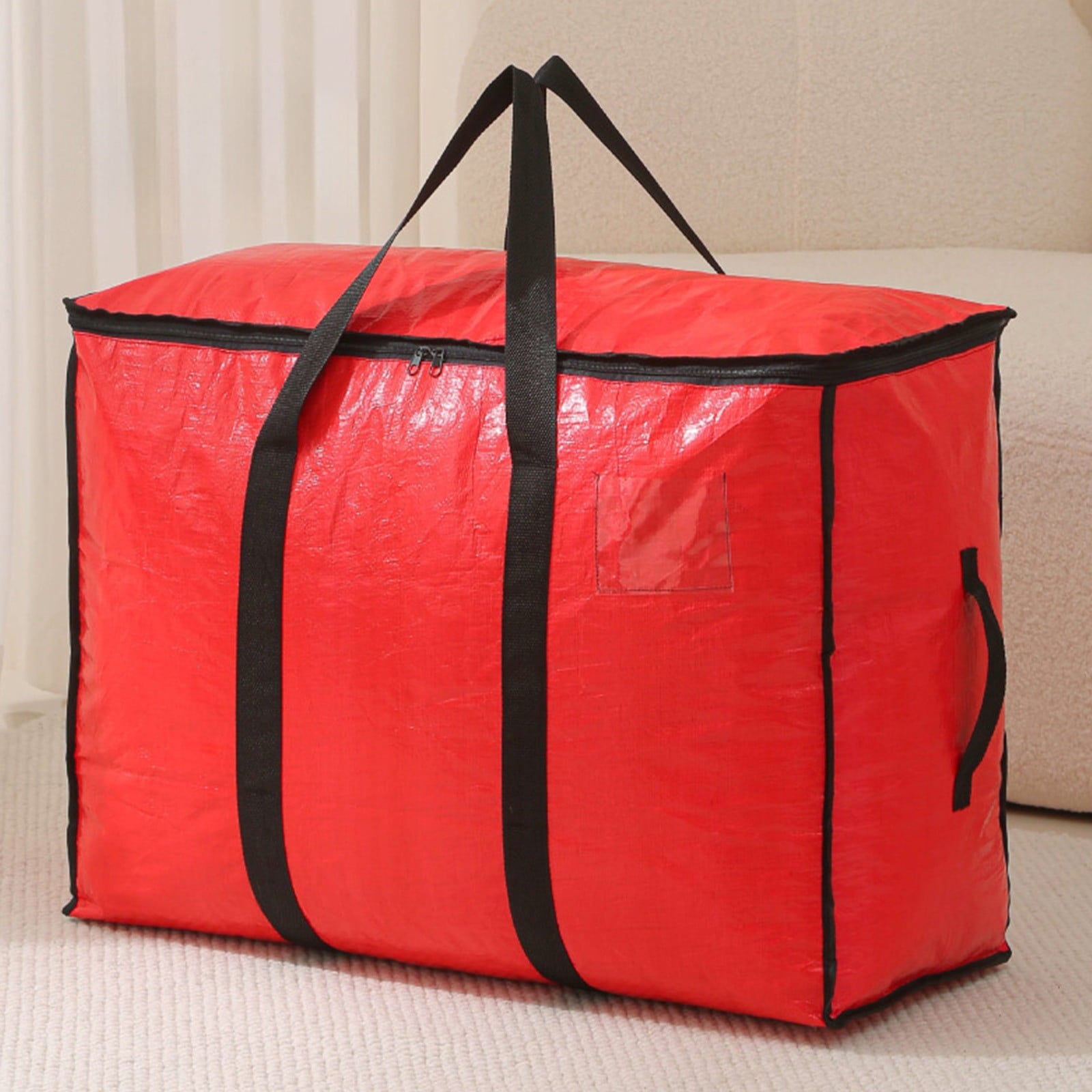 Large Capacity Storage Bag 95L Waterproof, Heavy-Duty Oxford Cloth Storage Organizer for Clothes, Moving, Christmas Decorations with Sturdy Handles