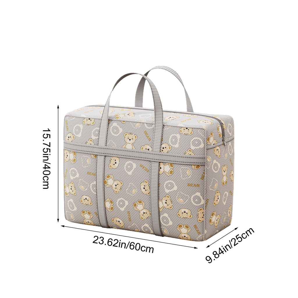 Extra Large Storage Bags, Heavy Duty Collapsible Moving Bags with Reinforced Handles & Double Zipper for Clothes, Travel, College Dorm, Seasonal Organization, 60x40x25cm