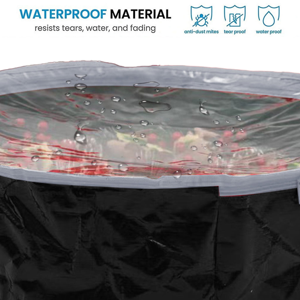 Christmas Wreath Storage Bag Clear Wreath Box Wreath Storage Containers with Clear Window and Zipper & Handle Tear Proof Fabric Xmas Garland Storage Containers for Xmas Holiday Seasonal Storag