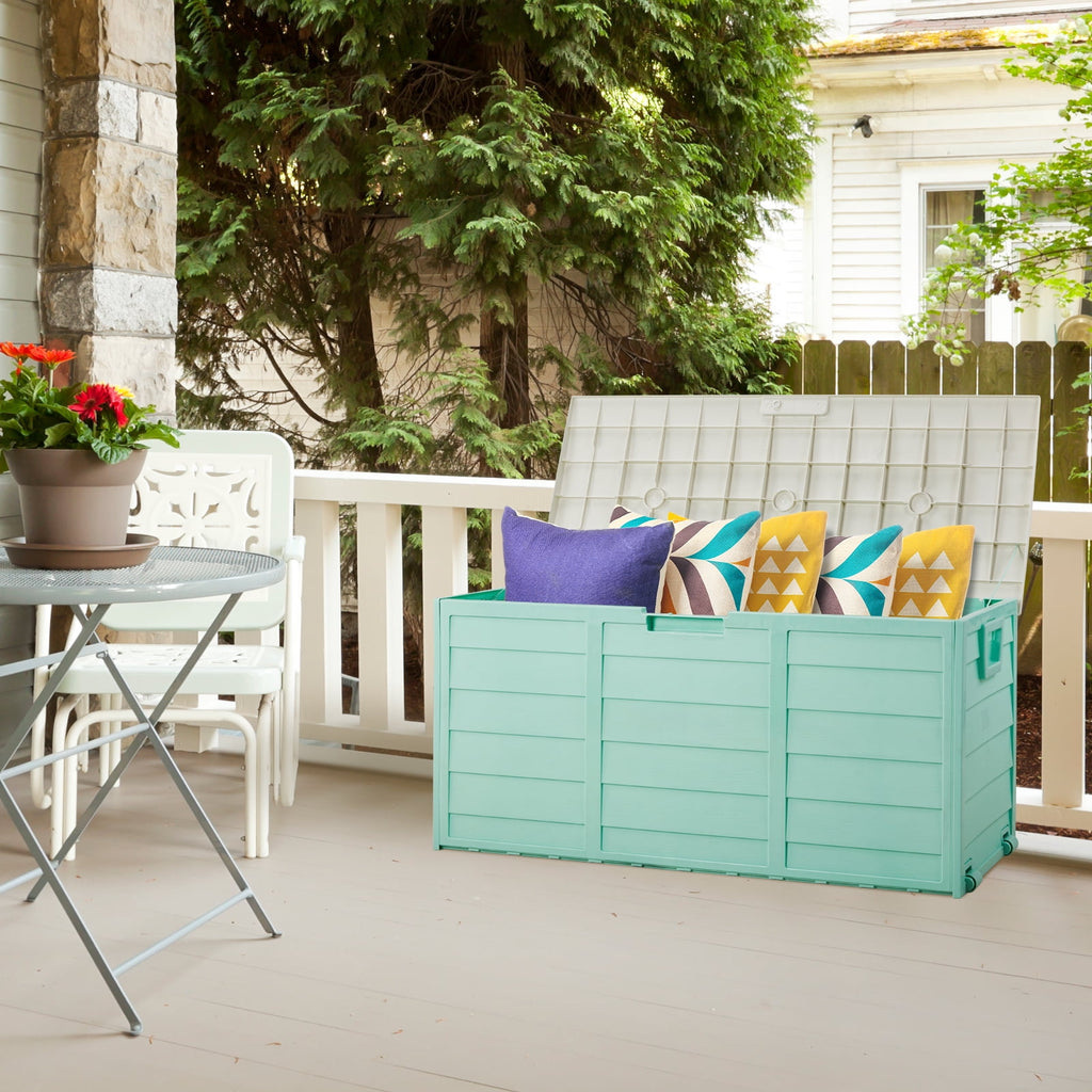 Ktaxon 75gal Outdoor Garden Resin Storage Deck Box Tools Green