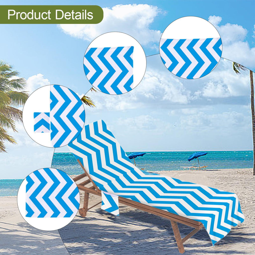 DimyFew Beach Chair Cover Convenient Pool Chaise Towel for Vacation Hotel Sunbathing A