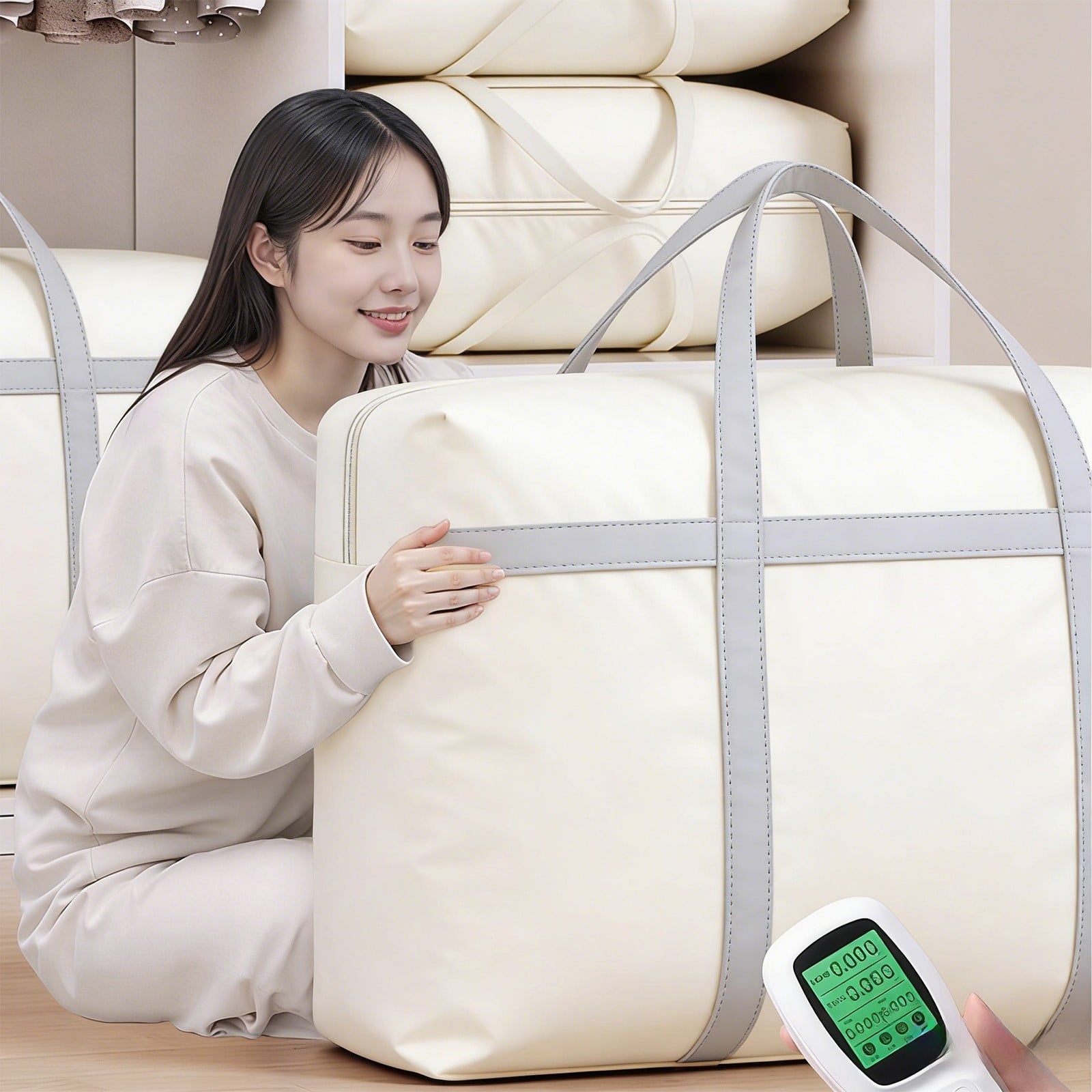 Extra Large Heavy Duty Waterproof Storage Bag for Clothes, Blankets, Comforters - Moving Tote with Reinforced Handles for Travel, Dorm, Home Organization