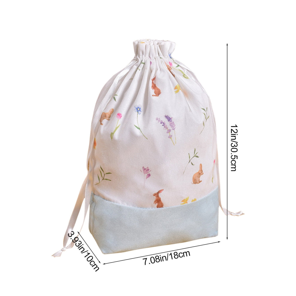 Drawstring Storage Bag, Small Mesh Fabric Bag for Travel Organizer, Party Favors, Easter Gift Bags, Home Organization - Sky Blue