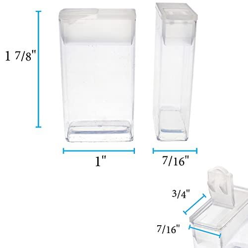 The Beadsmith Clear Plastic Boxes - Rectangle with a Flip Top Cap - 7/16” x 1” x 1-7/8” - Use for Beads, Bath Salts, Wedding & Party Favors, Home or Office Storage - Bag of 100