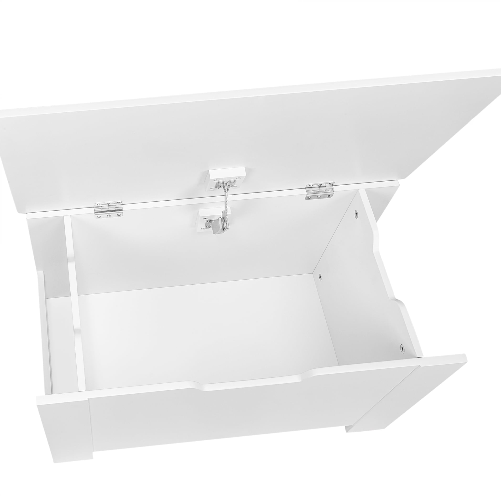 RiverRidge Kids Toy Box Playroom Storage Chest Organizer with Side Bookracks - White