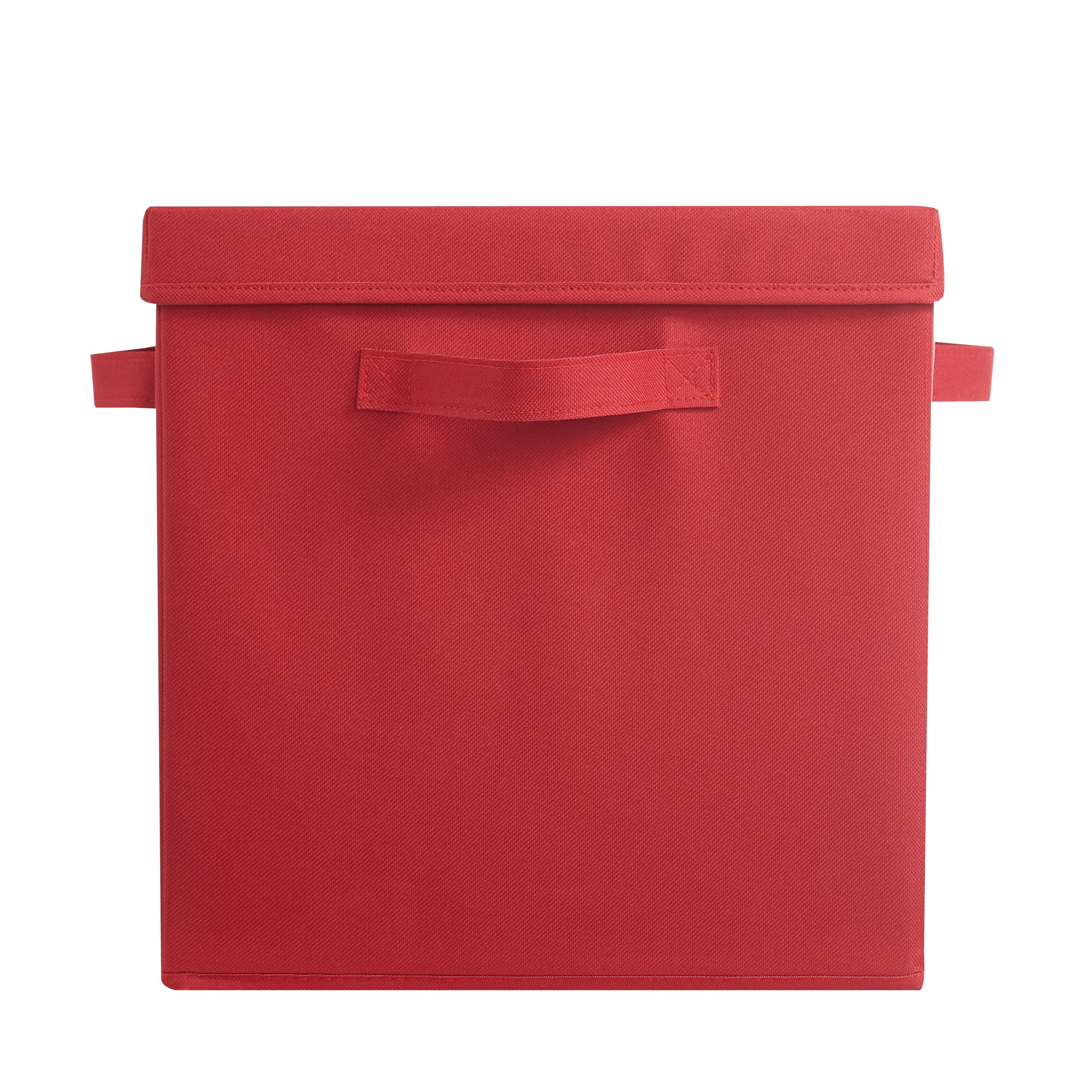 Urban Shop Collegiate Fabric Bin with Lid (Set of 2), Red