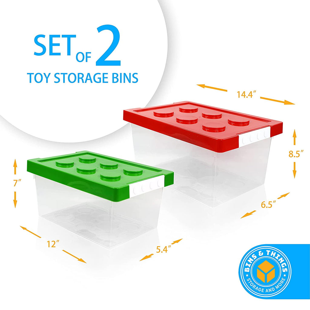 Jtj Sourcing | Blue Plastic Toy Organizers and Storage Toy Chest for Children - Set of 2