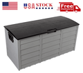 75Gallon Outdoor Garden Storage Deck Box Chest Tools Cushions Toys Lockable Seat