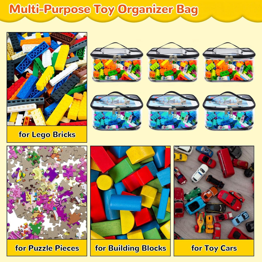 4PCS Black Storage Bags for Building Blocks Perfect for Toy Cleanup