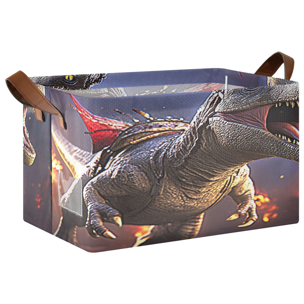 BZSMCE Collapsible Fabric Cube Storage Bins Cartoon Of Dinosaur Design Pattern Storage Box