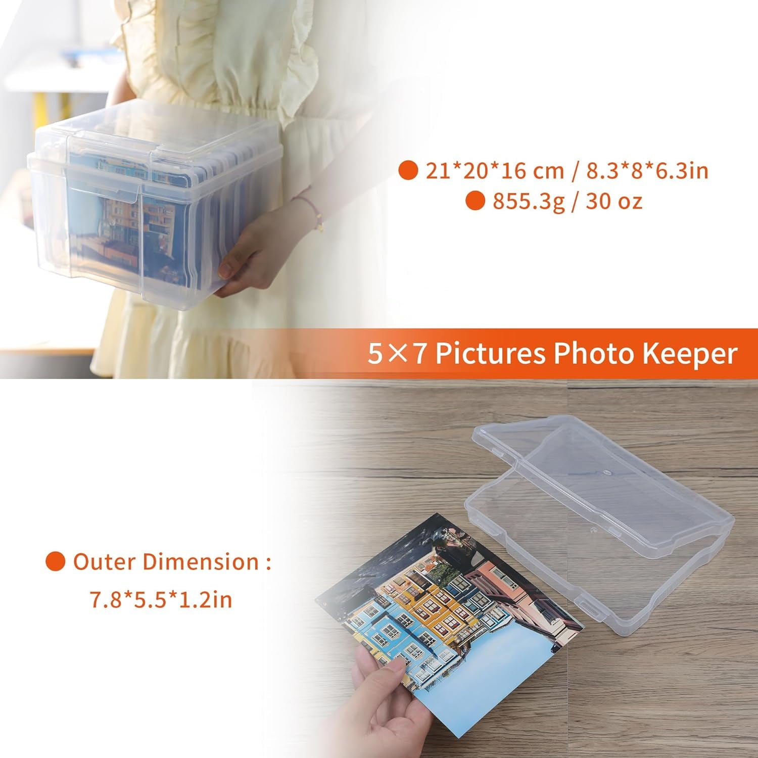 Fitting Multicolor Photo Storage Box, 6 Compartments, 6-Piece