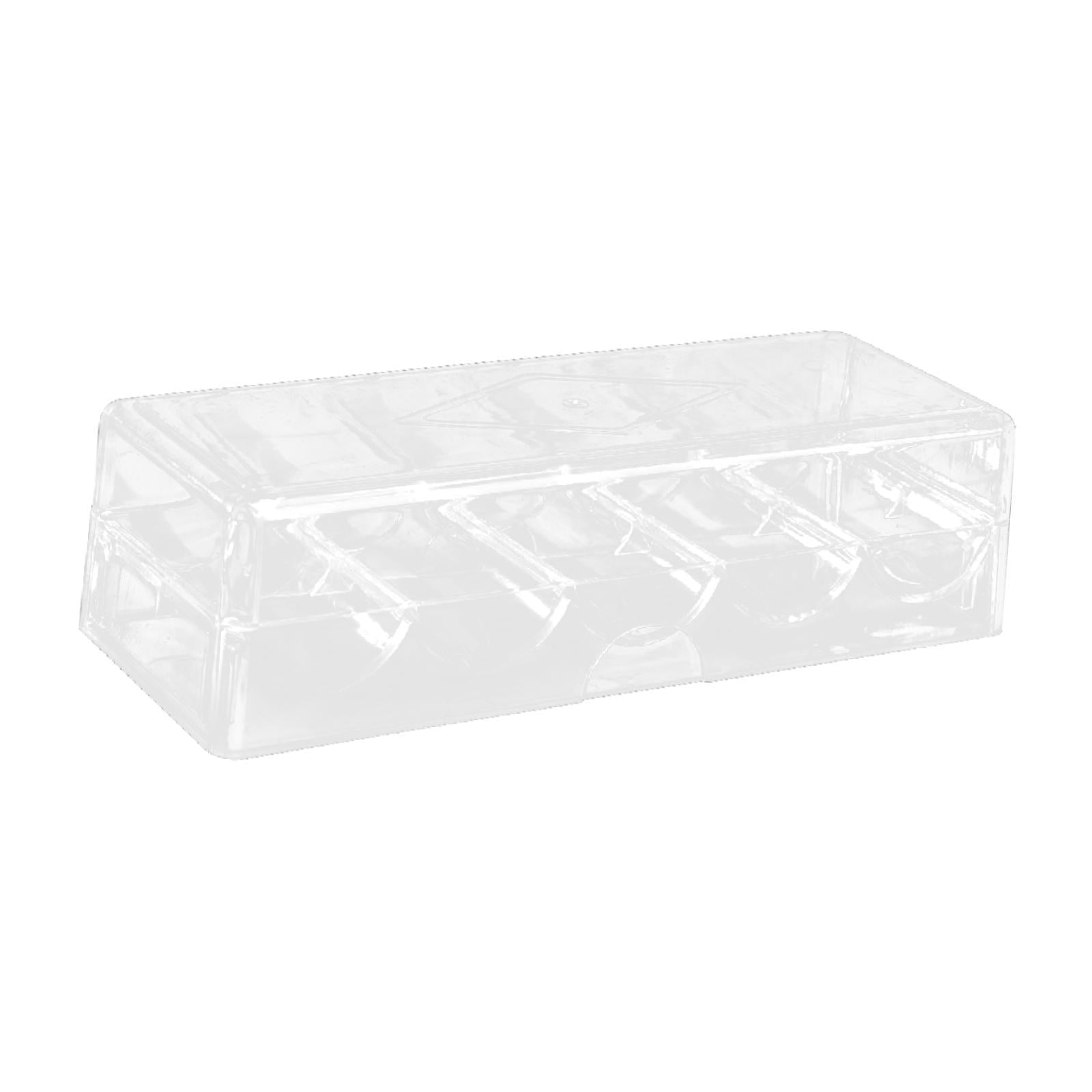 LeeQinersw Acrylic Chip Case 5 Grids Storage Container for Parties Travel Tabletop Game