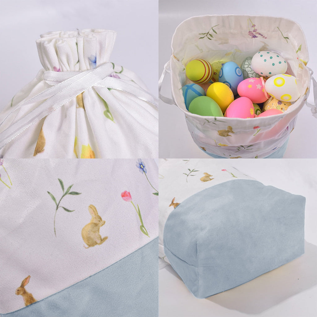 Drawstring Storage Bag, Small Mesh Fabric Bag for Travel Organizer, Party Favors, Easter Gift Bags, Home Organization - Sky Blue